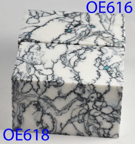 White Turquoise Tru-Stone Block w Turq 1.5